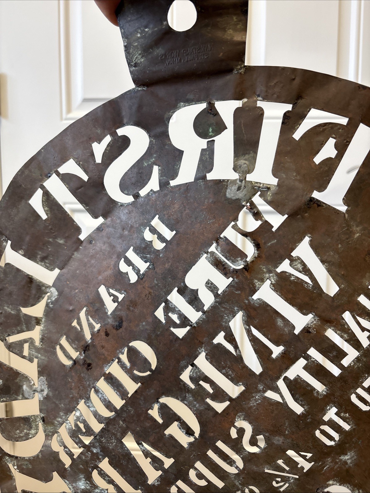Antique First Lady Cider Vinegar Western Grocer Crate Barrel Stencil Sign Iowa
