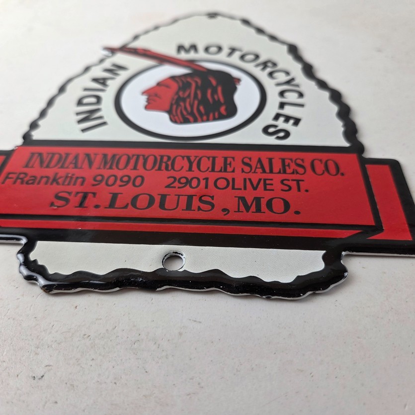 Vintage Indian Motorcycles Sign – Arrow Head Porcelain Gas Pump Sales Sign