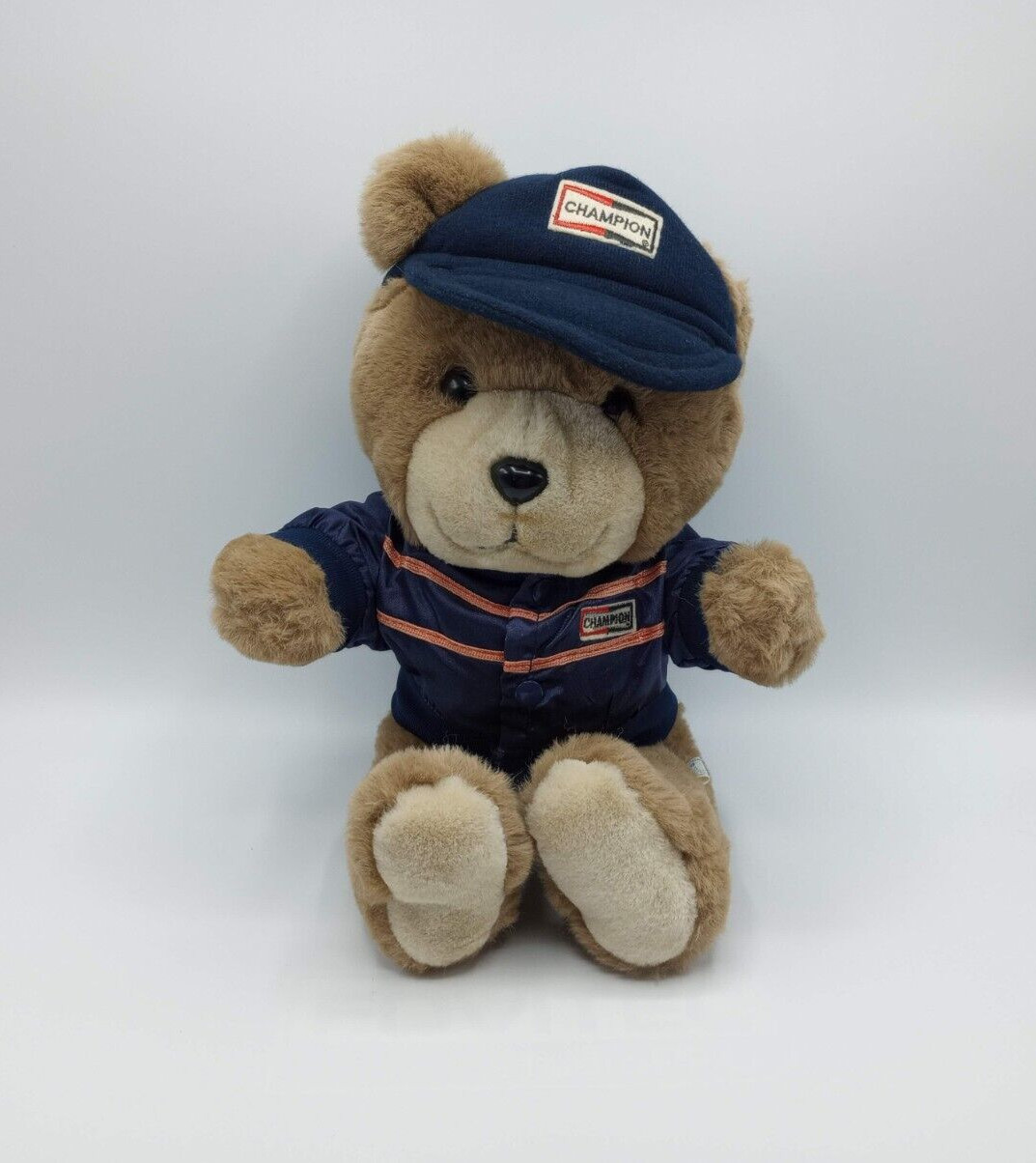Vintage 1983 Champion Spark Plug Plush Toy Teddy Bear Automobilia Advertising