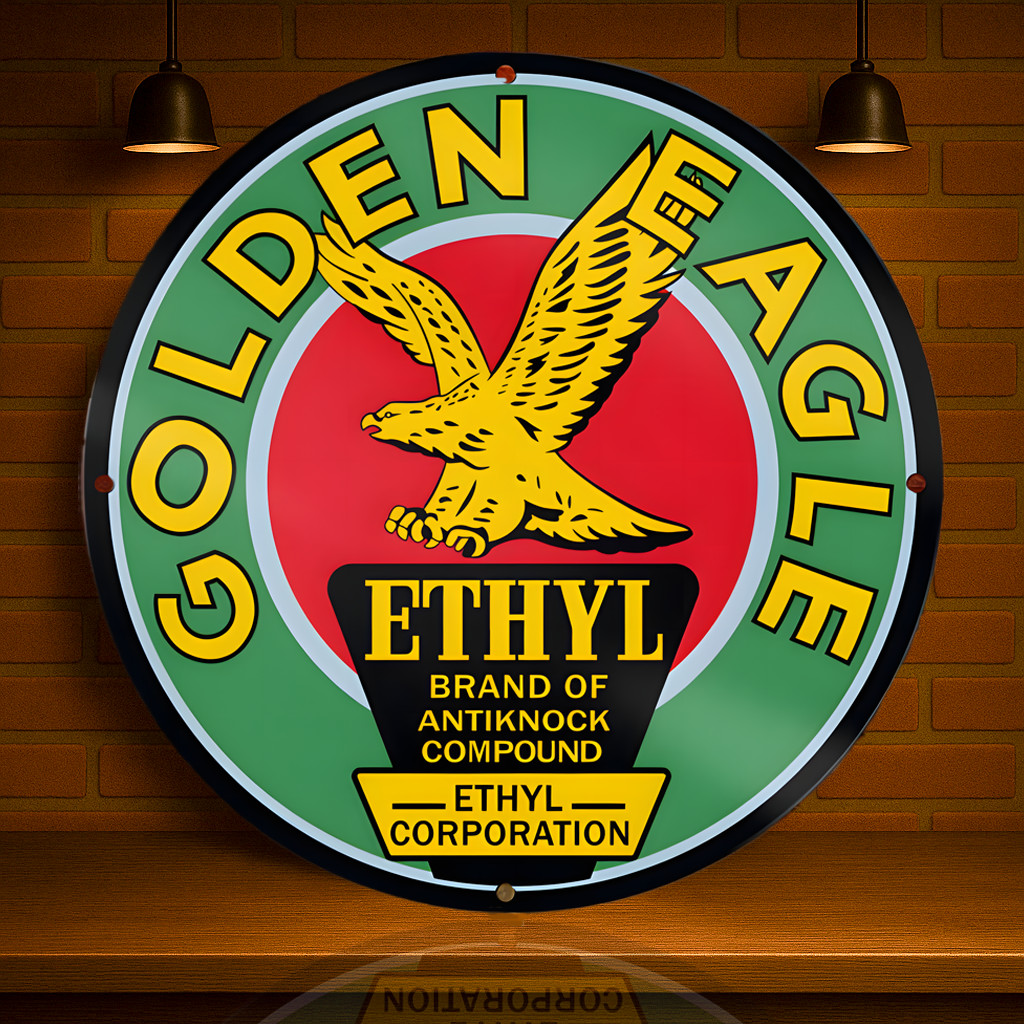 Golden Eagle Ethyl Gasoline Heavy Metal Sign 50 cm (19.7 inches)