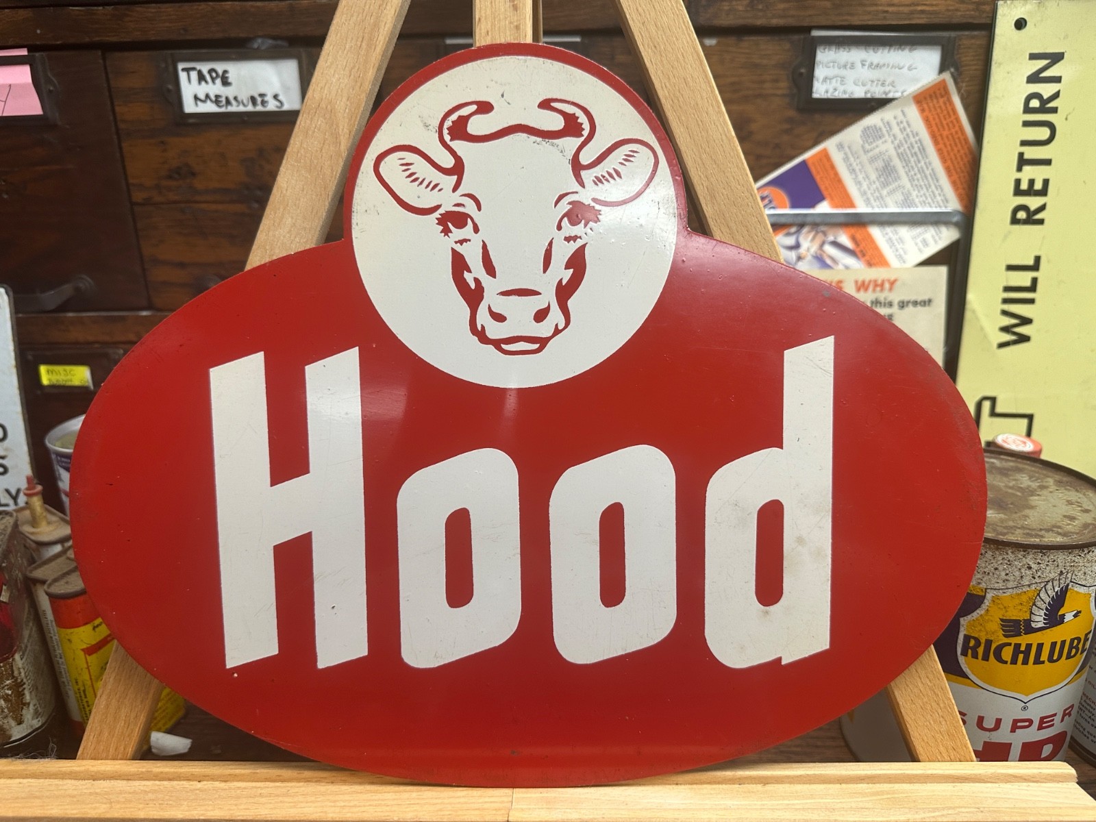 HOOD COW TIN SIGN dairy Farm