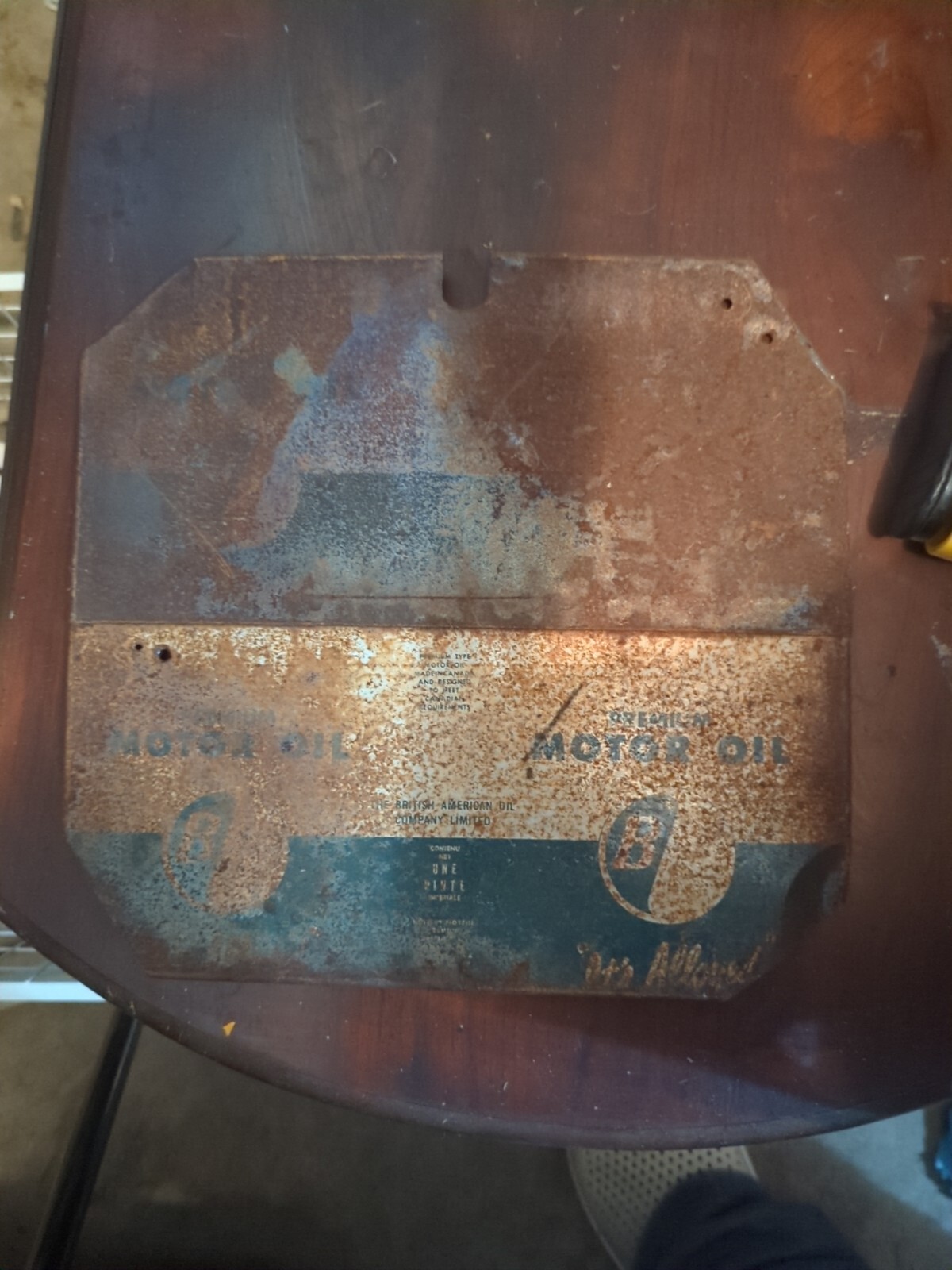 British American Oil Company Metal Sign Used Poor Condition