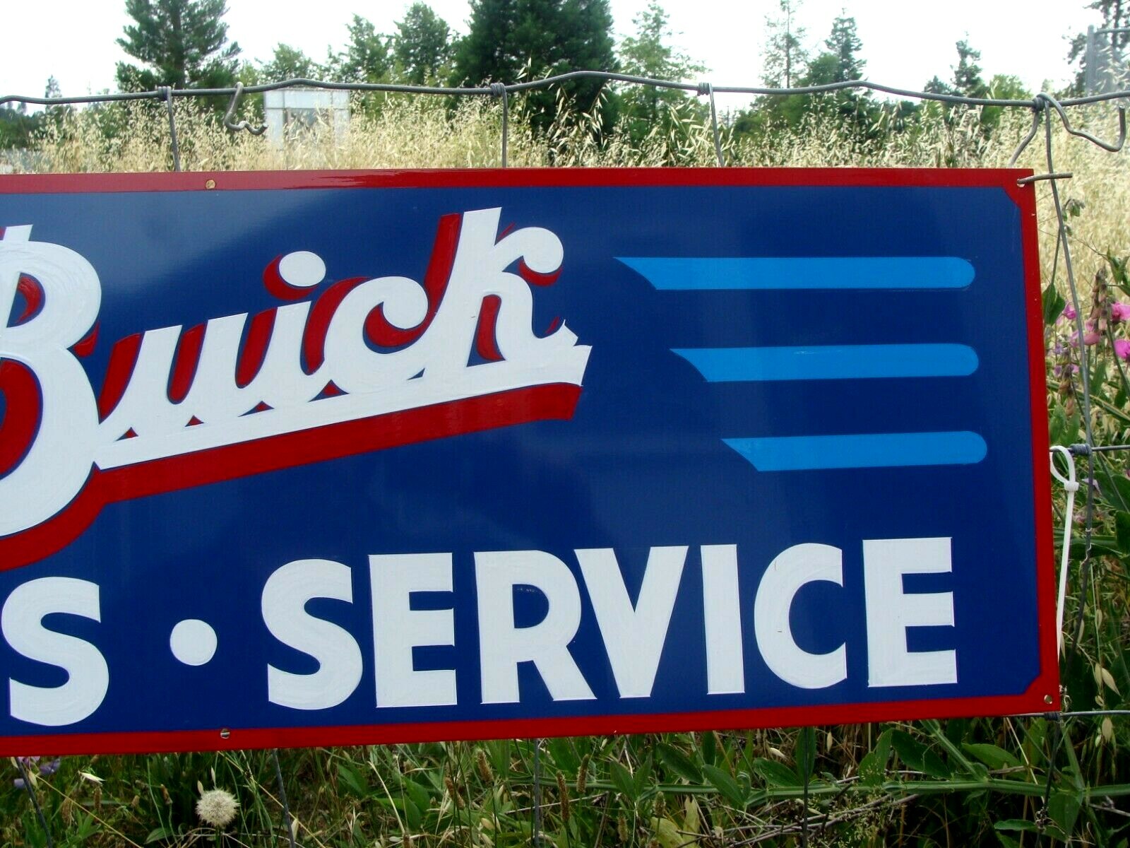 LG. Hand Painted OLD SKOOL Vintage Metal BUICK Car Pontiac Auto Dealership Sign