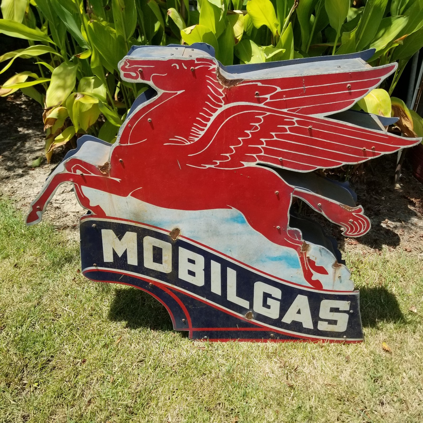 Antique Look Vintage Style Mobil Pegasus Gas Oil Service Sign Old School 38 X 42