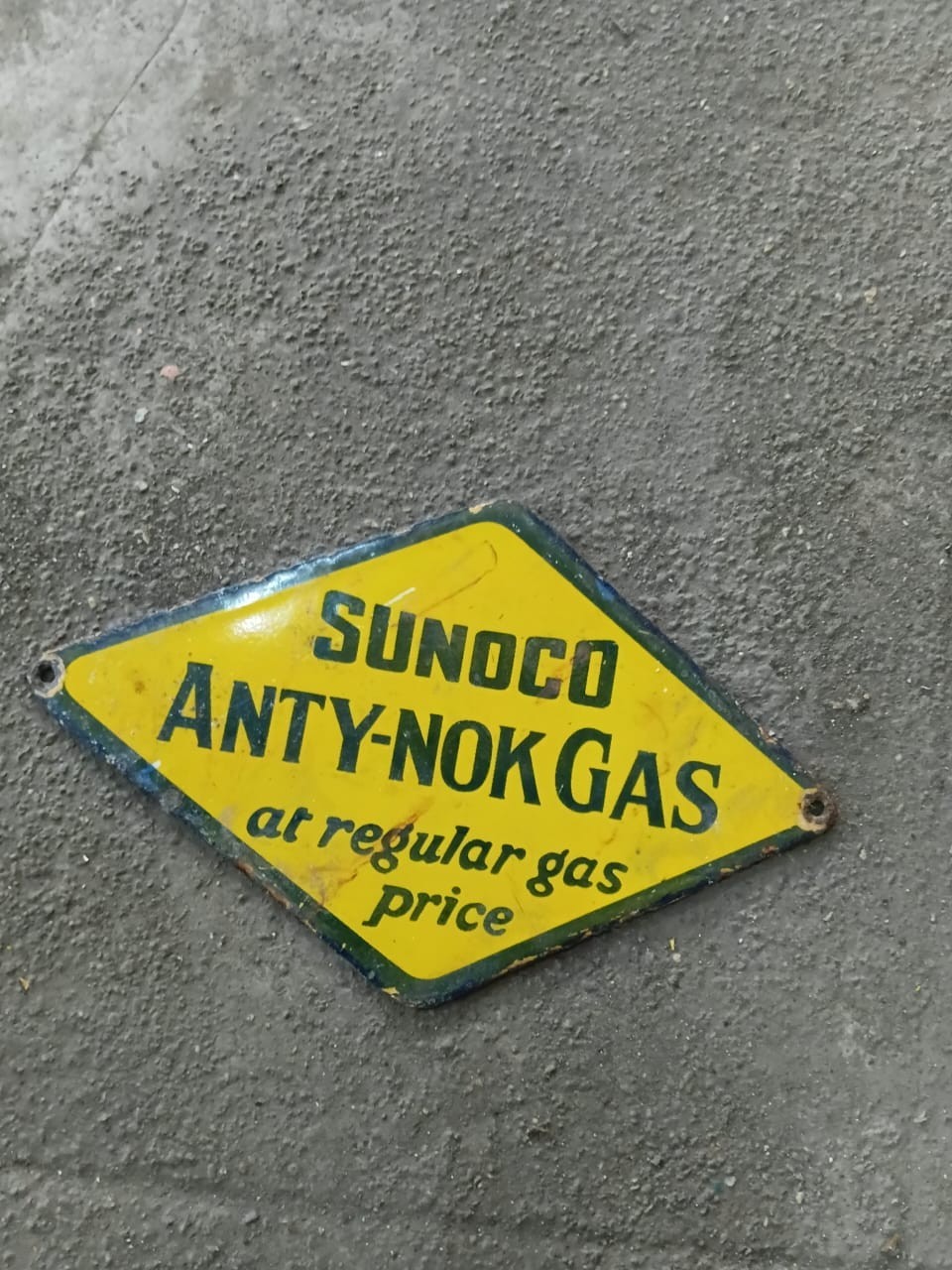 PORCELIAN SUNOCO ENAMEL SIGN SIZE 8X5 INCHES