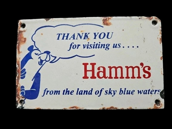 PORCELIAN HAMM’S ENAMEL SIGN SIZE 24X16 INCHES
