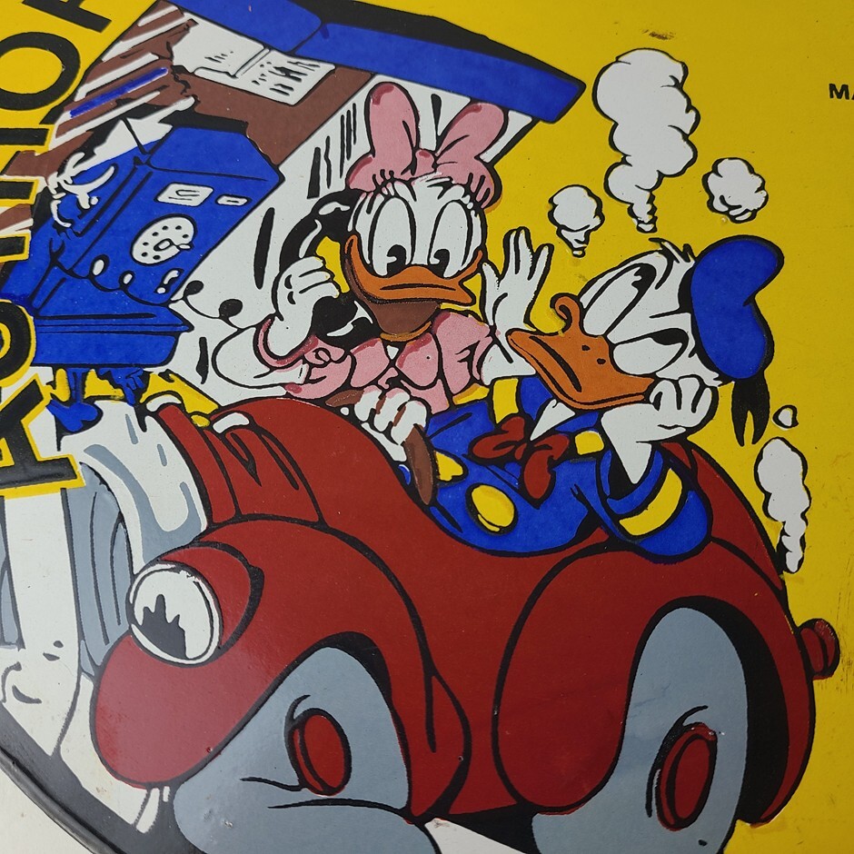 Vintage Buick Automobiles Sign – Donald Duck Porcelain Auto Gas Pump Sign